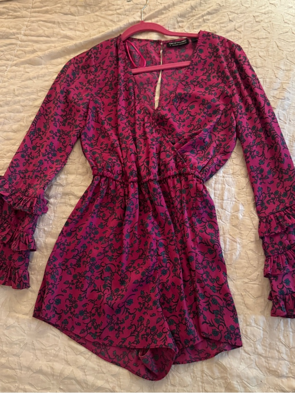 The Fifth Label Fuchsia Pink Floral Mini Dress
